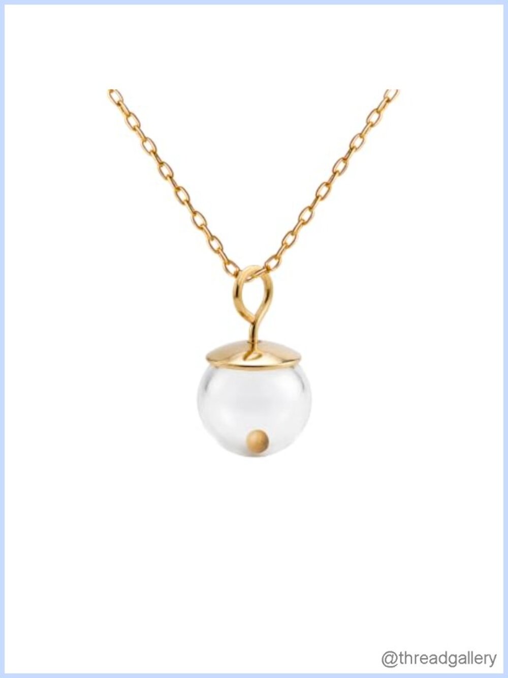 Mustard Seed Necklace 14K Gold Filled 18in Cable Chain Glass Pendant